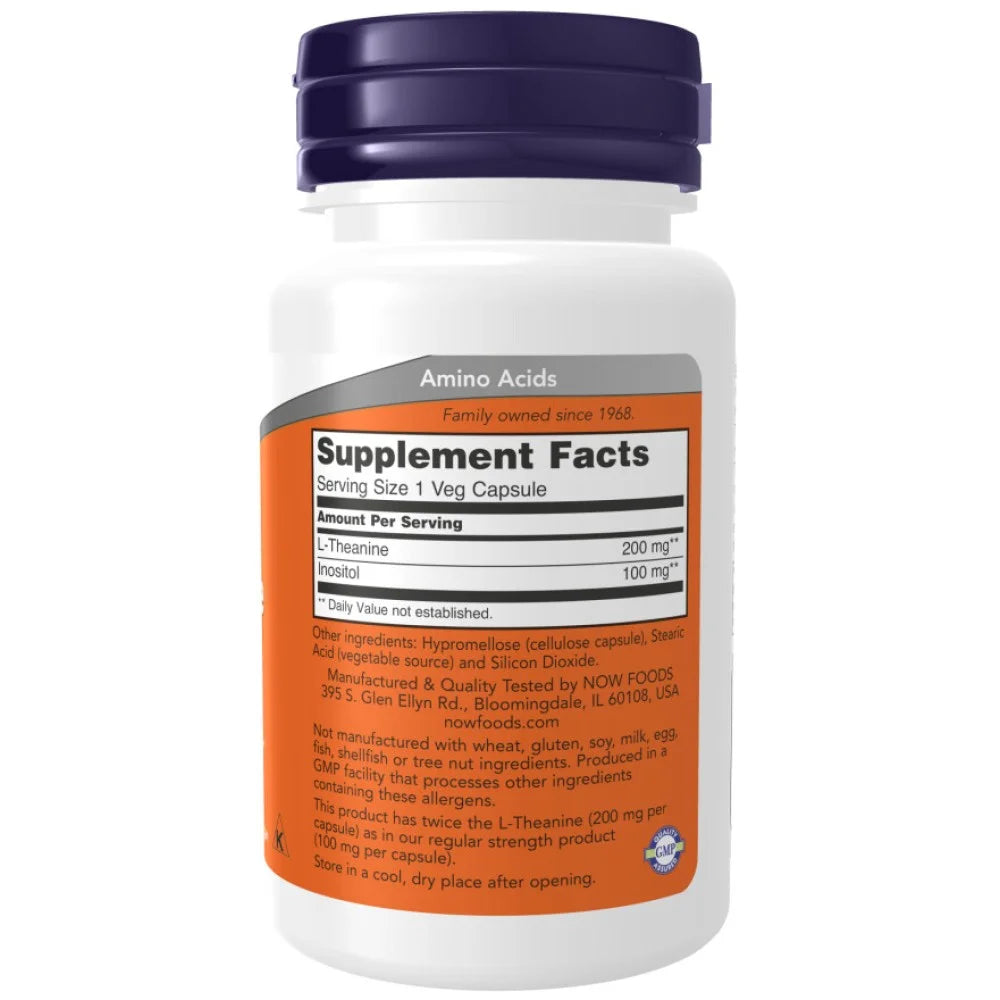 NOW® Foods L-Theanine 200 mg cu Inozitol