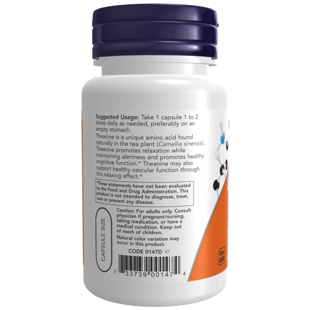 NOW® Foods L-Theanine 200 mg cu Inozitol