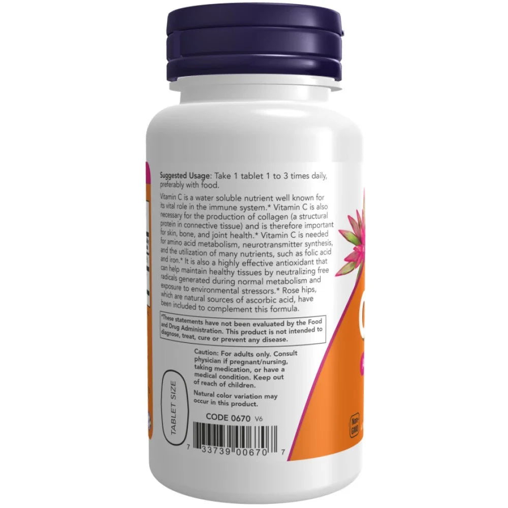 NOW® Foods Vitamin C 500 mg cu Măceșe
